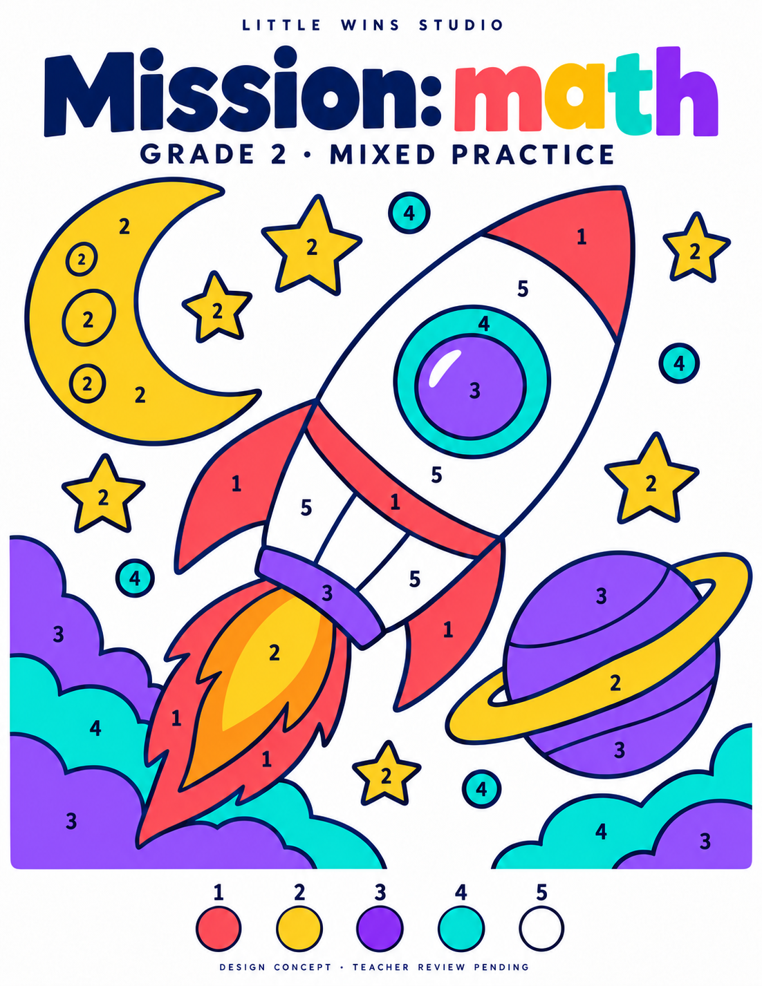 Mission: math illustrated color concept